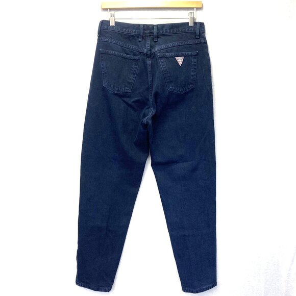 Vintage 90s Georges Marciano Guess Jeans 1015 Womens 31 Blue High Rise Ankle Zip - Picture 1 of 16